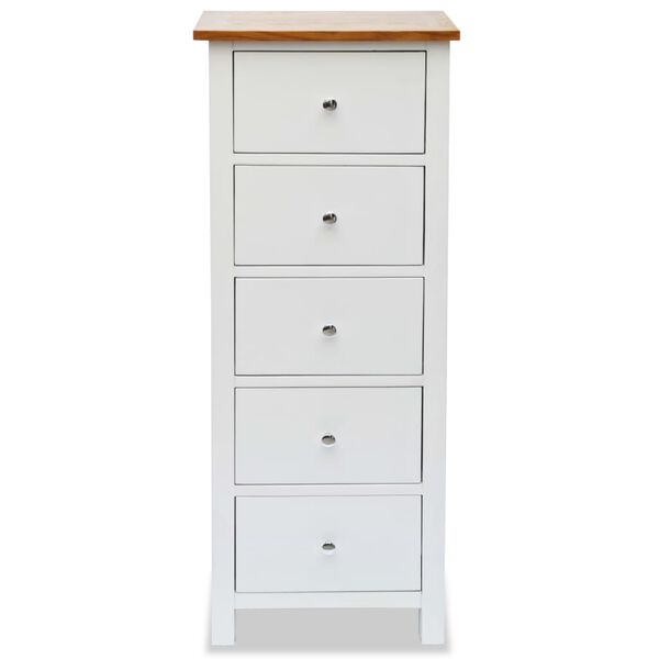 vidaXL Commode haute 45x32x115 cm Bois de ch&ecirc;ne massif