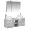 vidaXL Ensemble de mobilier de salle de bain 4 pcs Gris b&eacute;ton