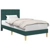 vidaXL Cadre de lit avec t&ecirc;te de lit Vert fonc&eacute; 100 x 200 cm Tissu