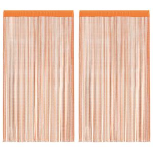 vidaXL Rideaux &agrave; fils 2 pcs orange 100x250 cm