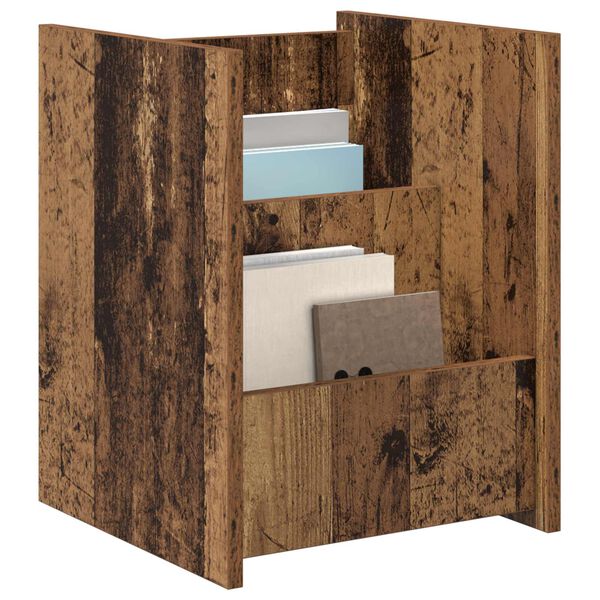 vidaXL &Eacute;tag&egrave;re &agrave; magazines avec &eacute;tag&egrave;re Bois ancien 35 x 35 x 45 cm
