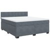 vidaXL Sommier &agrave; lattes de lit et matelas Gris fonc&eacute; 180x200cm Velours