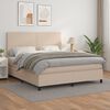 vidaXL Sommier &agrave; lattes de lit avec matelas Cappuccino 160x200 cm