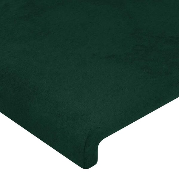 vidaXL T&ecirc;te de lit Vert fonc&eacute; 144 x 5 x 118/128 cm Velours