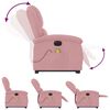 vidaXL Fauteuil inclinable de massage électrique rose velours