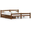 vidaXL Cadre de lit avec 2 tiroirs Marron miel Bois de pin 180x200 cm