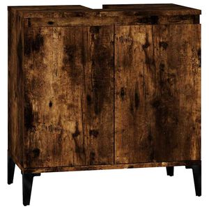 vidaXL Meuble d'&eacute;vier ch&ecirc;ne fum&eacute; 58x33x60 cm bois d'ing&eacute;nierie