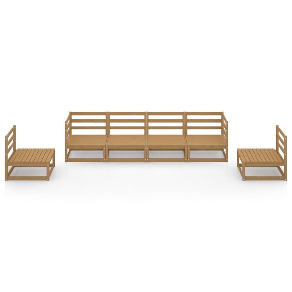 vidaXL Salon de jardin 6 pcs marron miel bois de pin massif