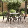 vidaXL Ensemble de salle &agrave; manger pour jardin 7 pcs Bronze
