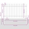 vidaXL Cl&ocirc;ture de jardin 5 pcs Gris 8,5 x 0,8 m Acier rev&ecirc;tu de poudre