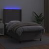 vidaXL Sommier &agrave; lattes de lit matelas LED Gris 90x190 cm Similicuir