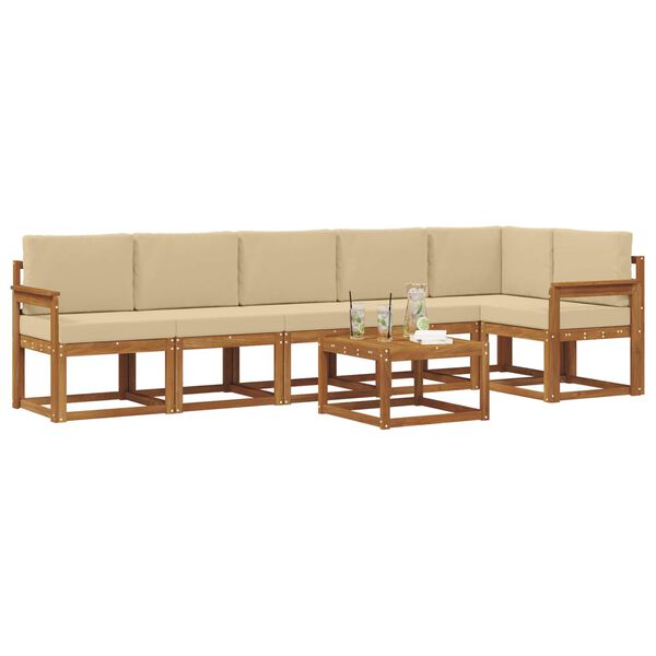 vidaXL Ensemble de canap&eacute;s d'ext&eacute;rieur 7 pcs Naturel et Beige