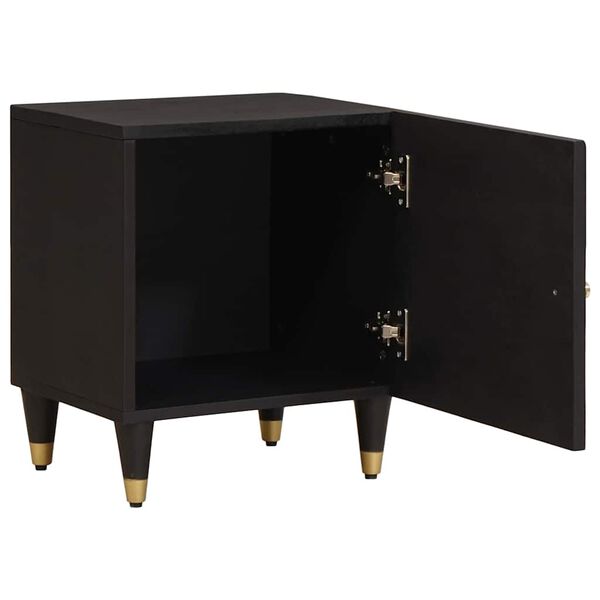vidaXL Cabinet de chevet avec porte Noir 40 x 33 x 46 cm