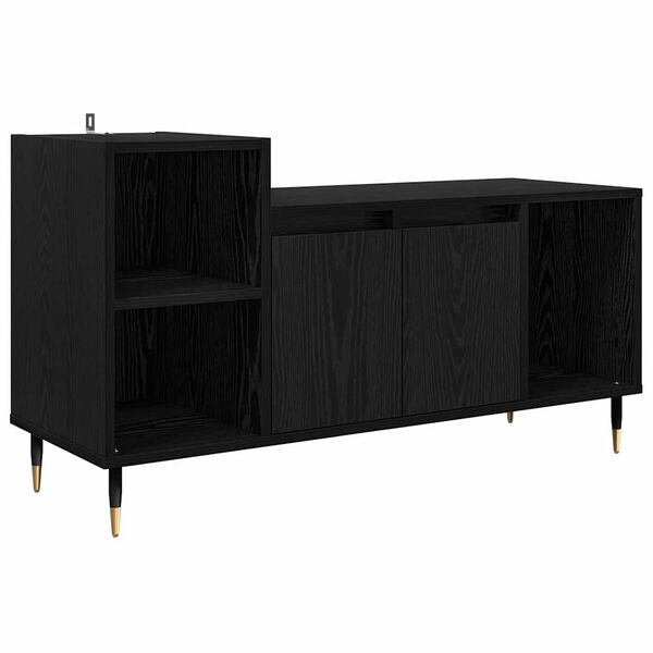 vidaXL Meuble TV Ch&ecirc;ne noir 100 x 35 x 55 cm Bois d'ing&eacute;nierie