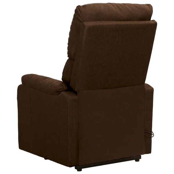 vidaXL Fauteuil de massage Marron fonc&eacute; Tissu