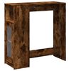 vidaXL Table de bar avec &eacute;tag&egrave;res ch&ecirc;ne fum&eacute; bois d'ing&eacute;nierie