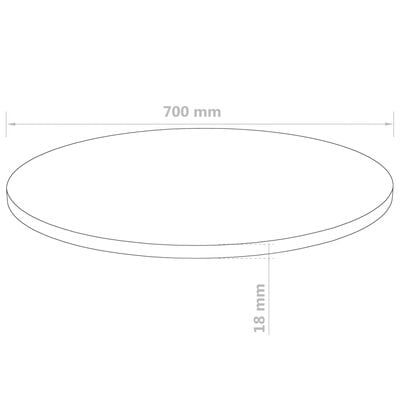 vidaXL Dessus de table Rond MDF 700 x 18 mm