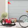 vidaXL Remorque de v&eacute;lo rouge tissu oxford et fer
