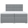 vidaXL Sommier &agrave; lattes de lit avec matelas Gris clair 200x200cm Tissu