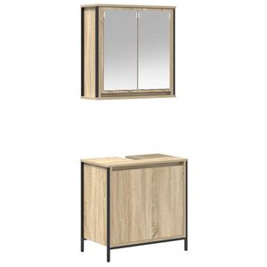 vidaXL Ensemble de meubles de salle de bain 2 pcs en bois d'ing&eacute;nierie ch&ecirc;ne Sonoma