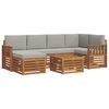 vidaXL Ensemble de canap&eacute; d'angle 7 pcs Gris Naturel et Clair