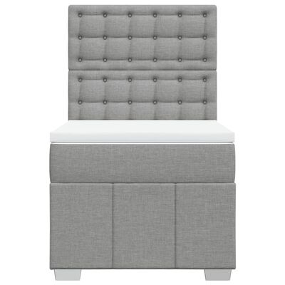 vidaXL Sommier à lattes de lit avec matelas Gris clair 90x200 cm Tissu