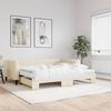 vidaXL Lit de jour avec gigogne et matelas cr&egrave;me 90x200 cm tissu