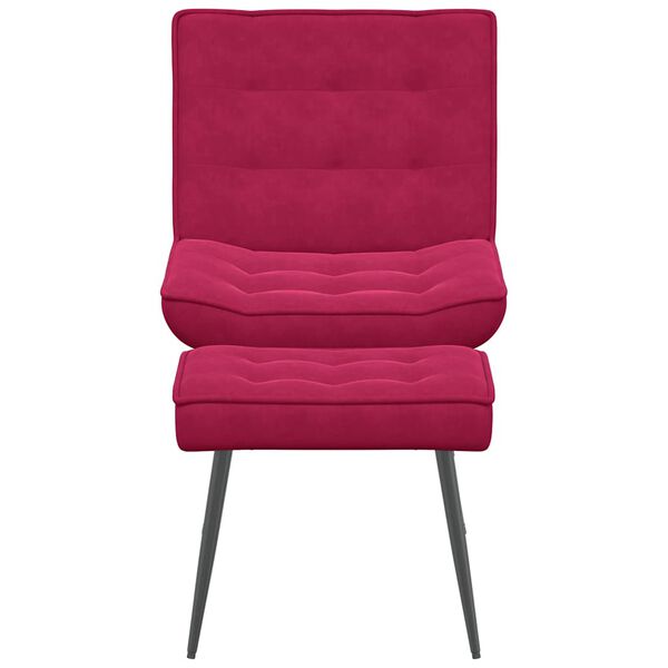 vidaXL Chaise de relaxation avec tabouret Bordeaux Velours