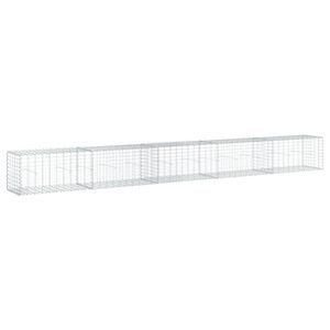 vidaXL Panier gabion avec couvercle 500x50x50 cm fer galvanis&eacute;