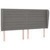vidaXL T&ecirc;te de lit avec oreilles Gris fonc&eacute; 203x23x118/128 cm Tissu