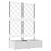 vidaXL Cache-pot de jardin 2 pcs Blanc 80 x 40 x 125,5 cm Acier