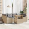 vidaXL Ensemble de canap&eacute; de jardin 7 pcs Beige Poly rotin