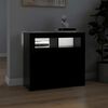 vidaXL Buffet avec lumières LED noir 80x35x75 cm