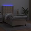 vidaXL Sommier &agrave; lattes de lit matelas LED Cappuccino 100x200 cm