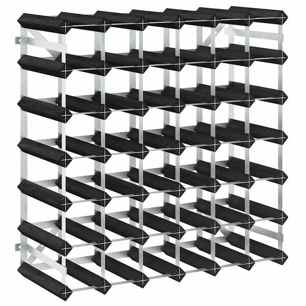 vidaXL Casier &agrave; bouteilles pour 42 bouteilles Noir Bois de pin solide