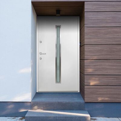 vidaXL Porte d'entrée Aluminium Blanc 110x207,5 cm