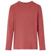 T-shirt enfants manches longues faux col roul&eacute; rouge br&ucirc;l&eacute; 104