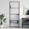 vidaXL Porte int&eacute;rieure mince noir 76x201,5 cm verre tremp&eacute; aluminium