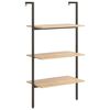 vidaXL &Eacute;tag&egrave;re inclin&eacute;e 3 niveaux Marron clair et noir 64x35x120,5 cm