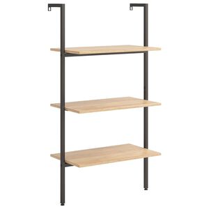vidaXL &Eacute;tag&egrave;re inclin&eacute;e 3 niveaux Marron clair et noir 64x35x120,5 cm