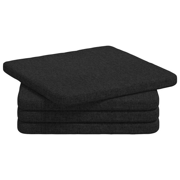 vidaXL Coussins de si&egrave;ge 4 pcs Noir 40 x 40 x 3 cm tissu