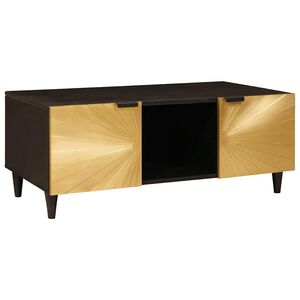 vidaXL Table basse Noir et or 100 x 54 x 40 cm Bois d'ing&eacute;nierie