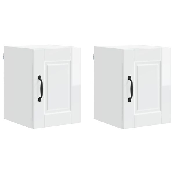 vidaXL Armoire de cuisine 2 pcs Blanc brillant 30 x 31 x 40 cm