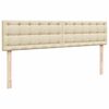 VidaXL Cadre de lit ottoman avec matelas cr&egrave;me 200x200cm tissu