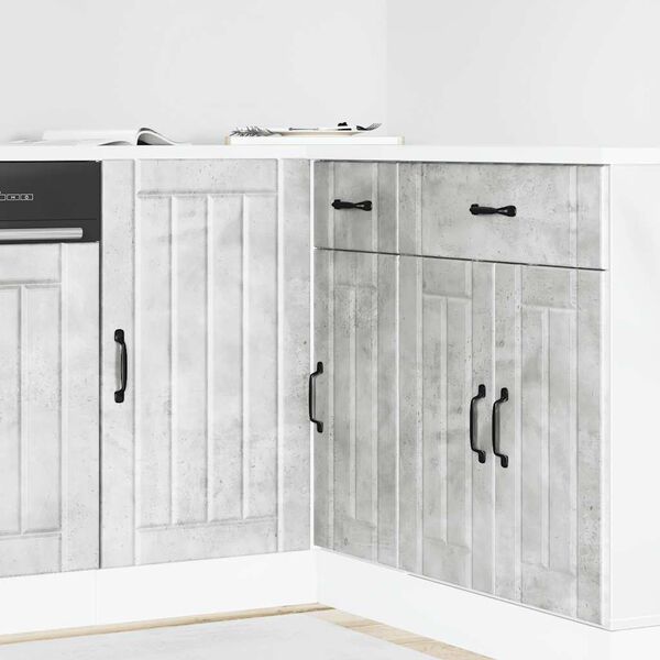 vidaXL Meuble bas de cuisine &laquo; Lucca &raquo; Bois d'ing&eacute;nierie blanc brillant