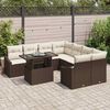 vidaXL Ensemble de canap&eacute; de jardin 9 pcs Marron et Cr&egrave;me polyrotin