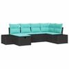 vidaXL Ensemble de canap&eacute; de jardin 6 pc Noir polyrotin