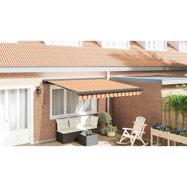 vidaXL Auvent rétractable jaune et blanc 3x2,5 m tissu et aluminium