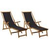 vidaXL Chaise longue pliante 2 pcs 3 Position Bois d'eucalyptus massif