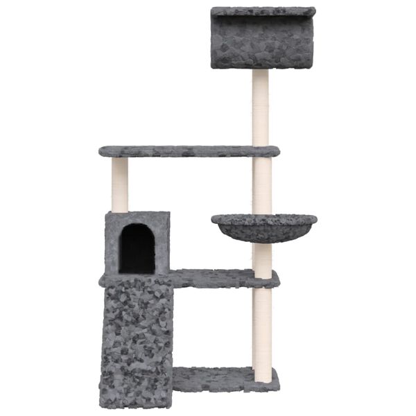 vidaXL Arbre à chat avec griffoirs en sisal Gris foncé 131 cm